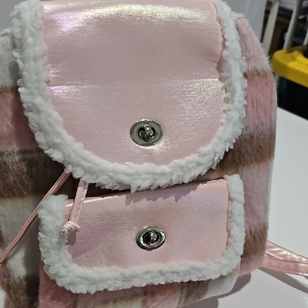 Pink Plaid Backpack - Picture 2 of 6